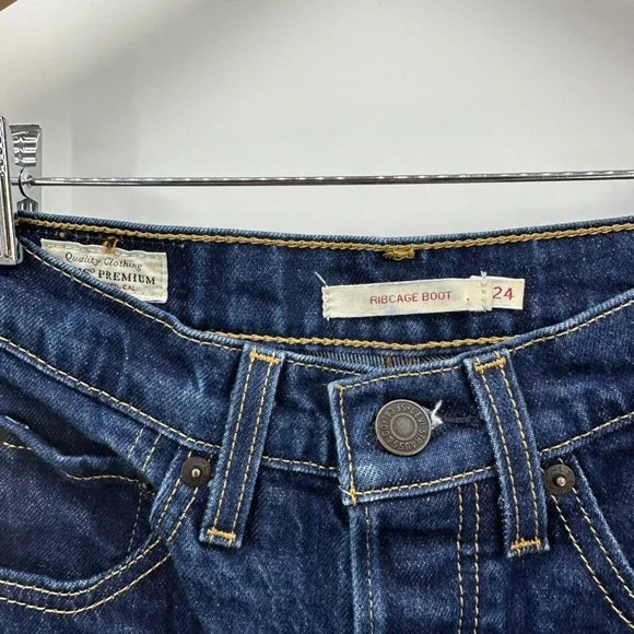 Levi's Premium Denim Ribcage Boot‎ Jeans Sz 24 Boot Cut